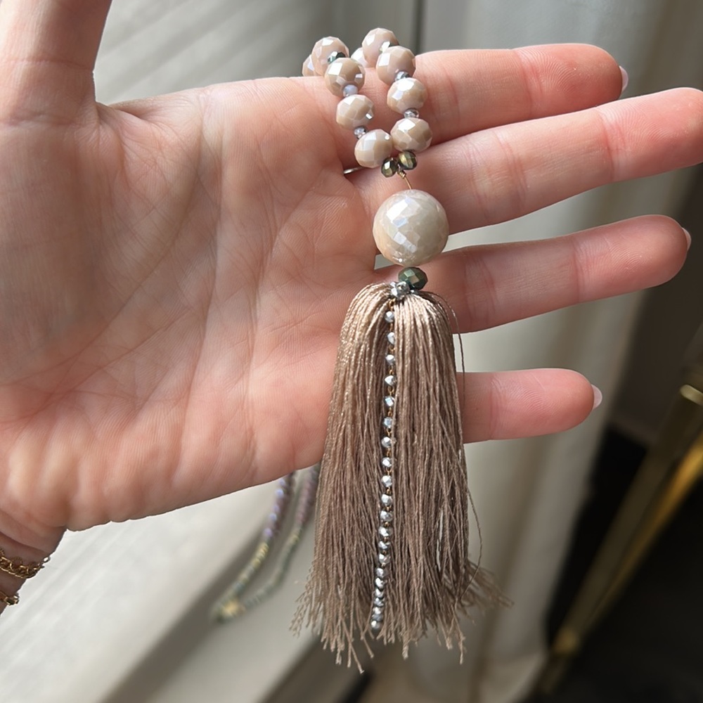 Anthropologie Serefina moonstone tassel necklace. - Picture 5 of 6